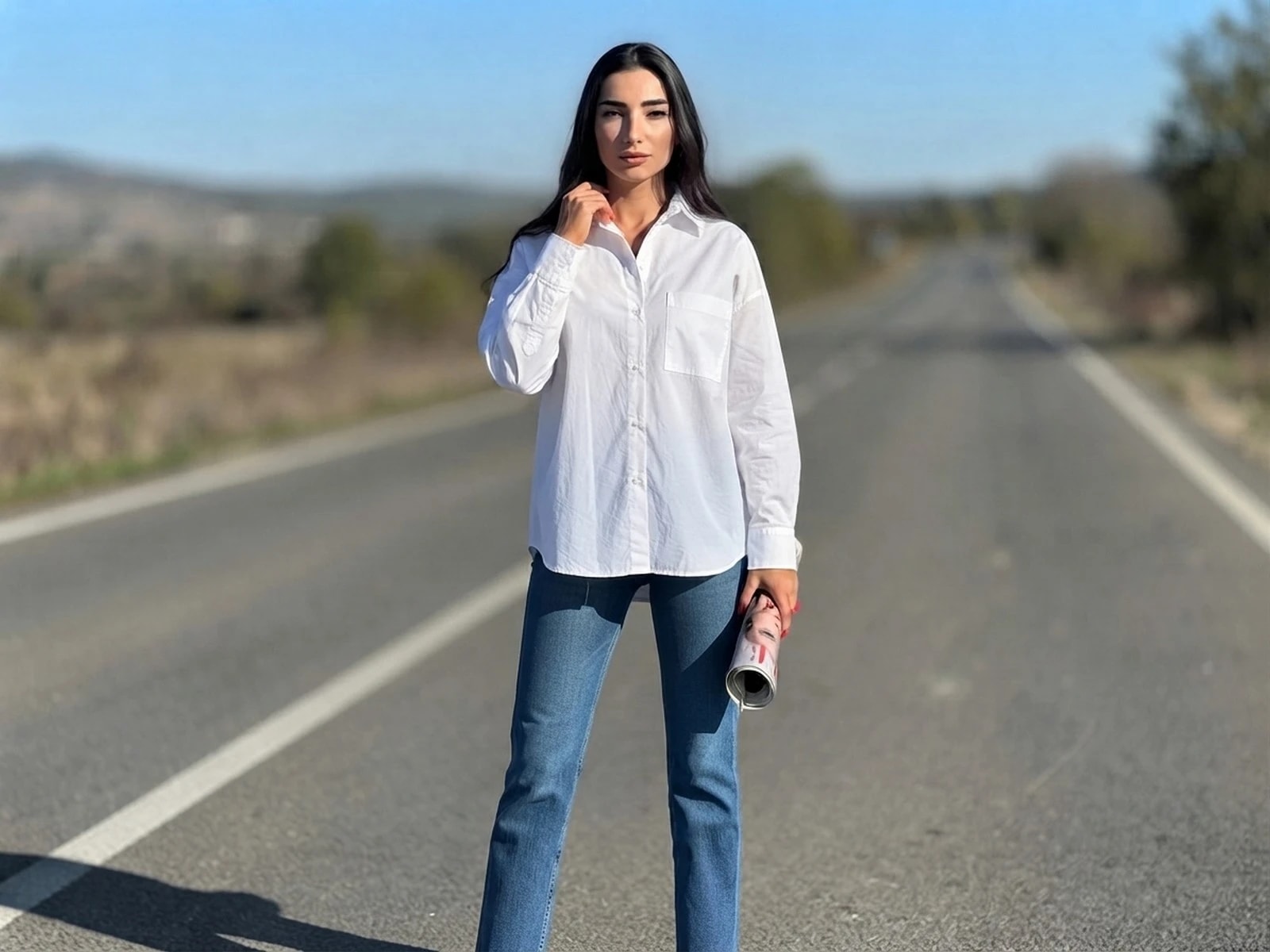 Open-Back Shirt with Pockets