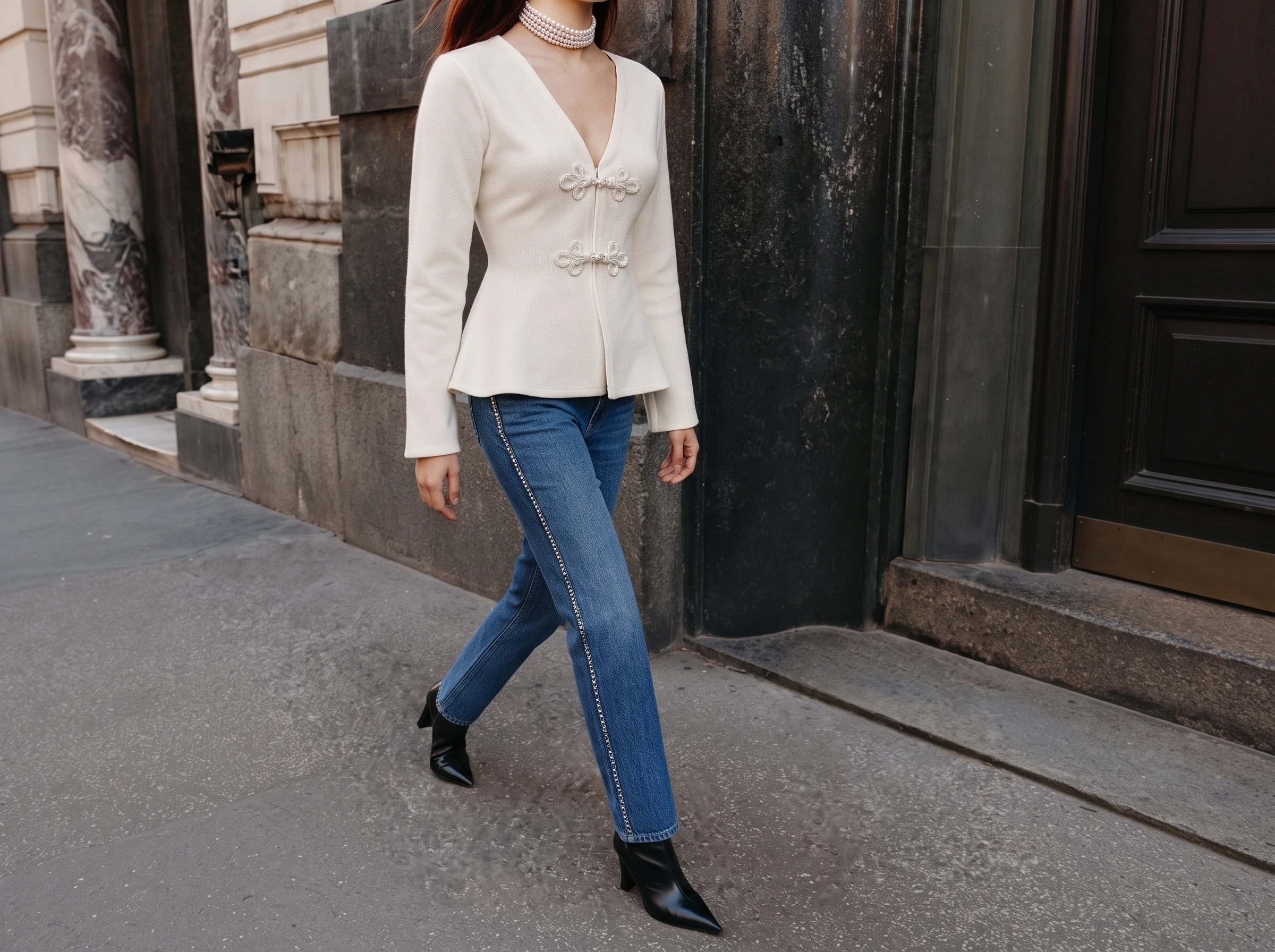 Ribbon Detail V-Neck Knit Cardigan