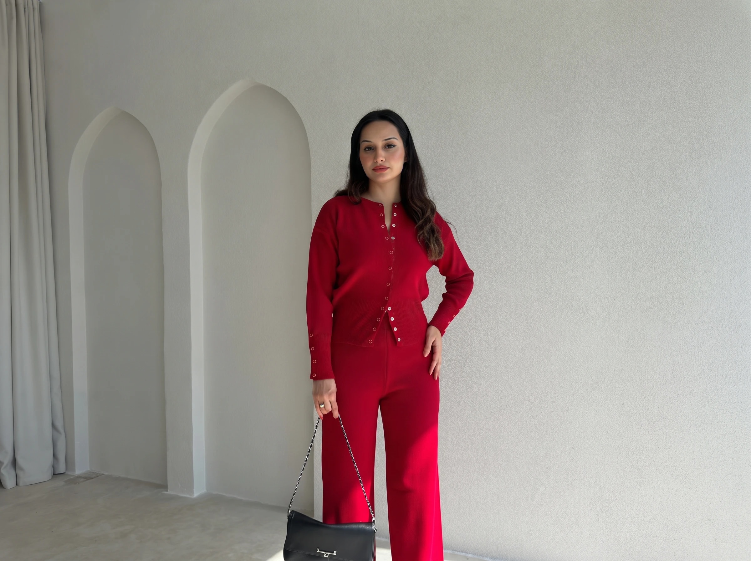 Button-Front Knit Set