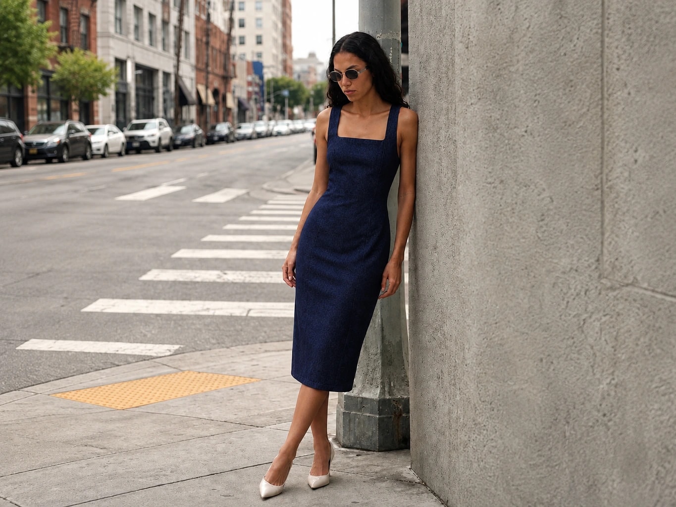 Square-Neck Strappy Dress