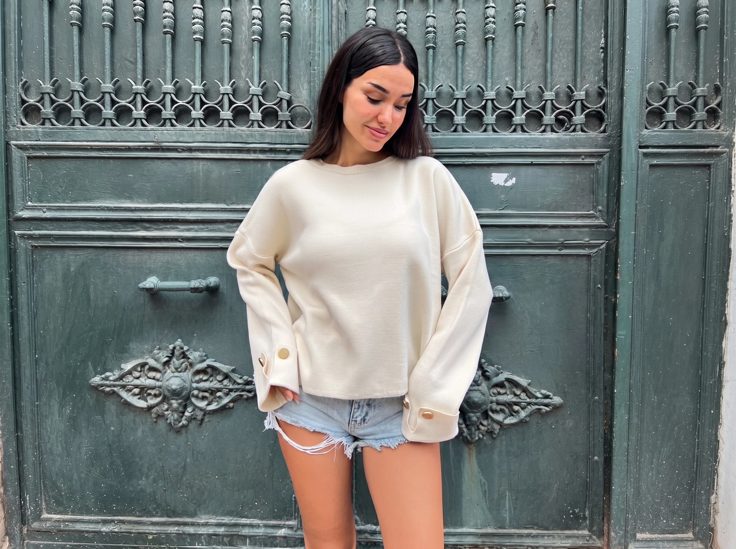 Buttoned Cuff Sweater